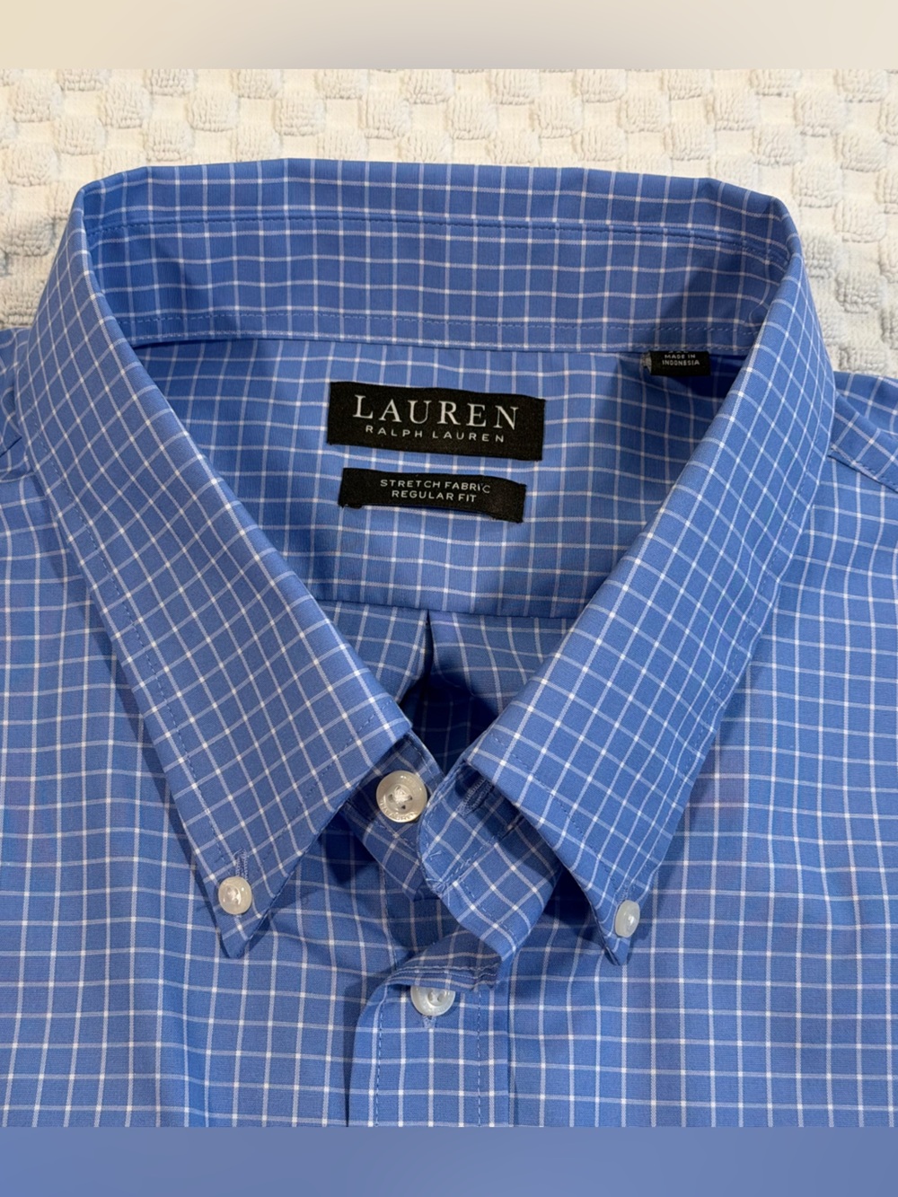 Lauren Ralph Lauren Men’s Blue Checked Dress Shirt, Size 2XL EUC